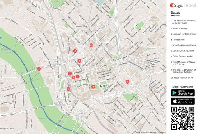 Карта достопримечательностей Далласа