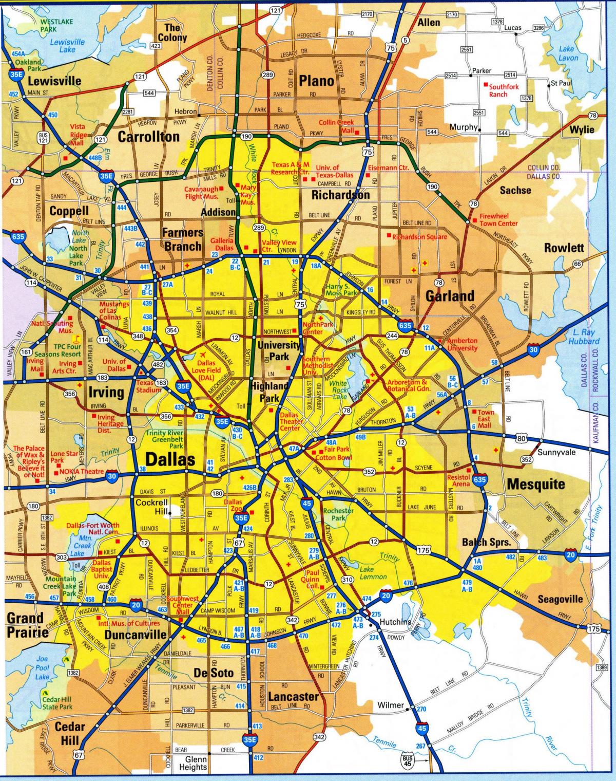 Карта города Даллас