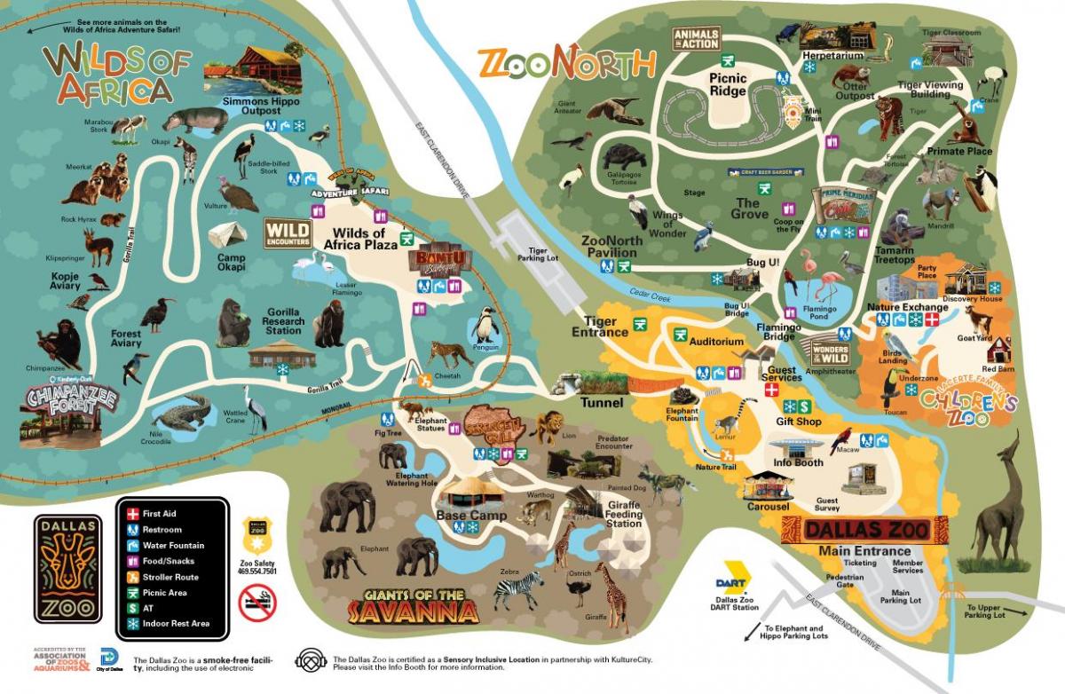 Карта зоопарка Далласа